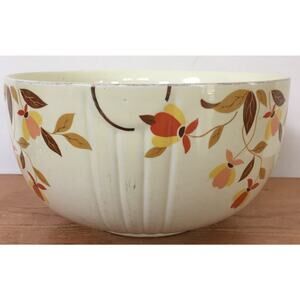 Vintage 50s Hall Autumn Leaf Jewel Tea Ceramic Kitchen Nesting Mixing Bowl 9"